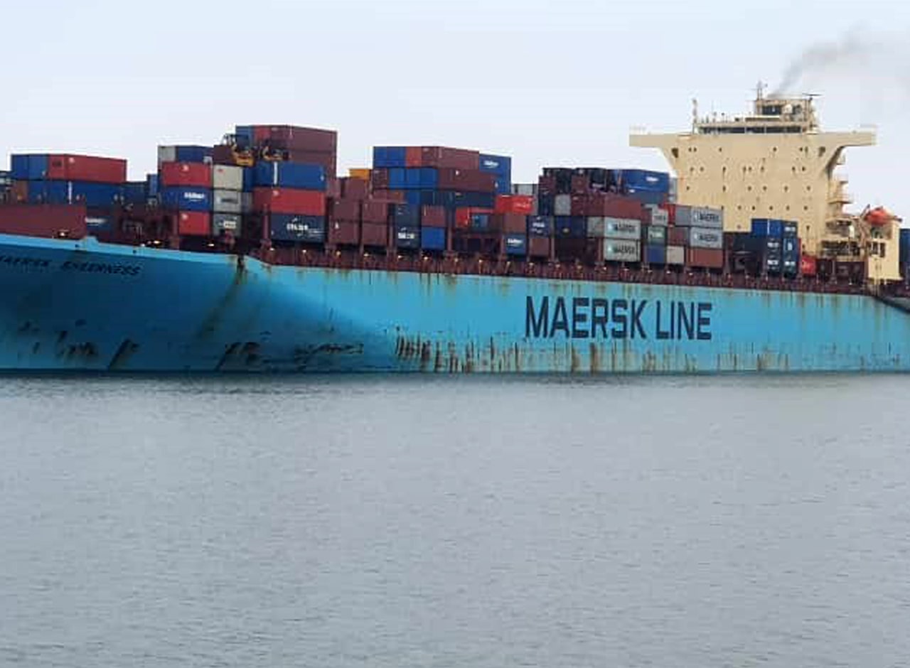 Maersk Sheerness docks at Walvis Bay