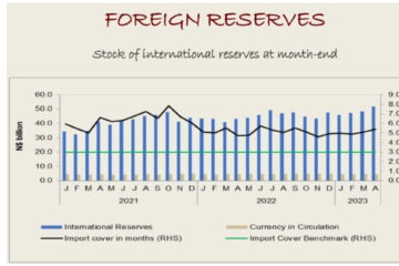 Foreign reserves peak to N$51.8 billion