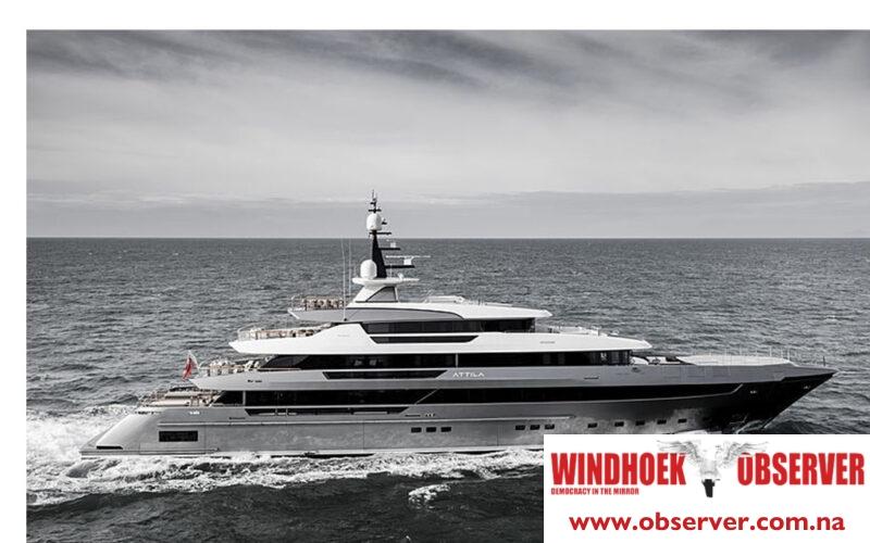 Luxury yacht Attila docks in Walvis Bay