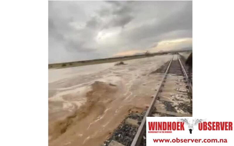 Damaged railway lines under repair