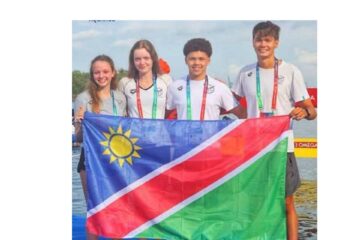 Hot weather slows Namibian swimmers in Singapore